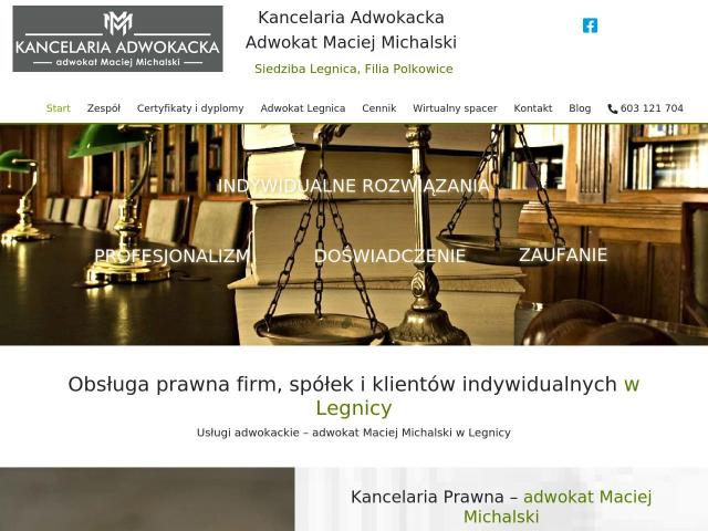 Zobacz Kancelaria adwokacka adw. Maciej Michalski